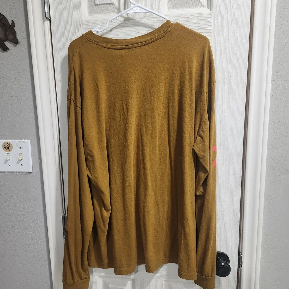 Playboy by PacSun‎ Long Sleeve T Shirt XL Brown Pink Logo Graphic Tee